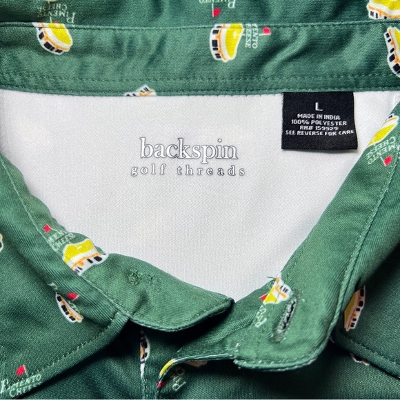 Backspin Cheese Please Polo (hunter green) size Large - Picture 3 of 11